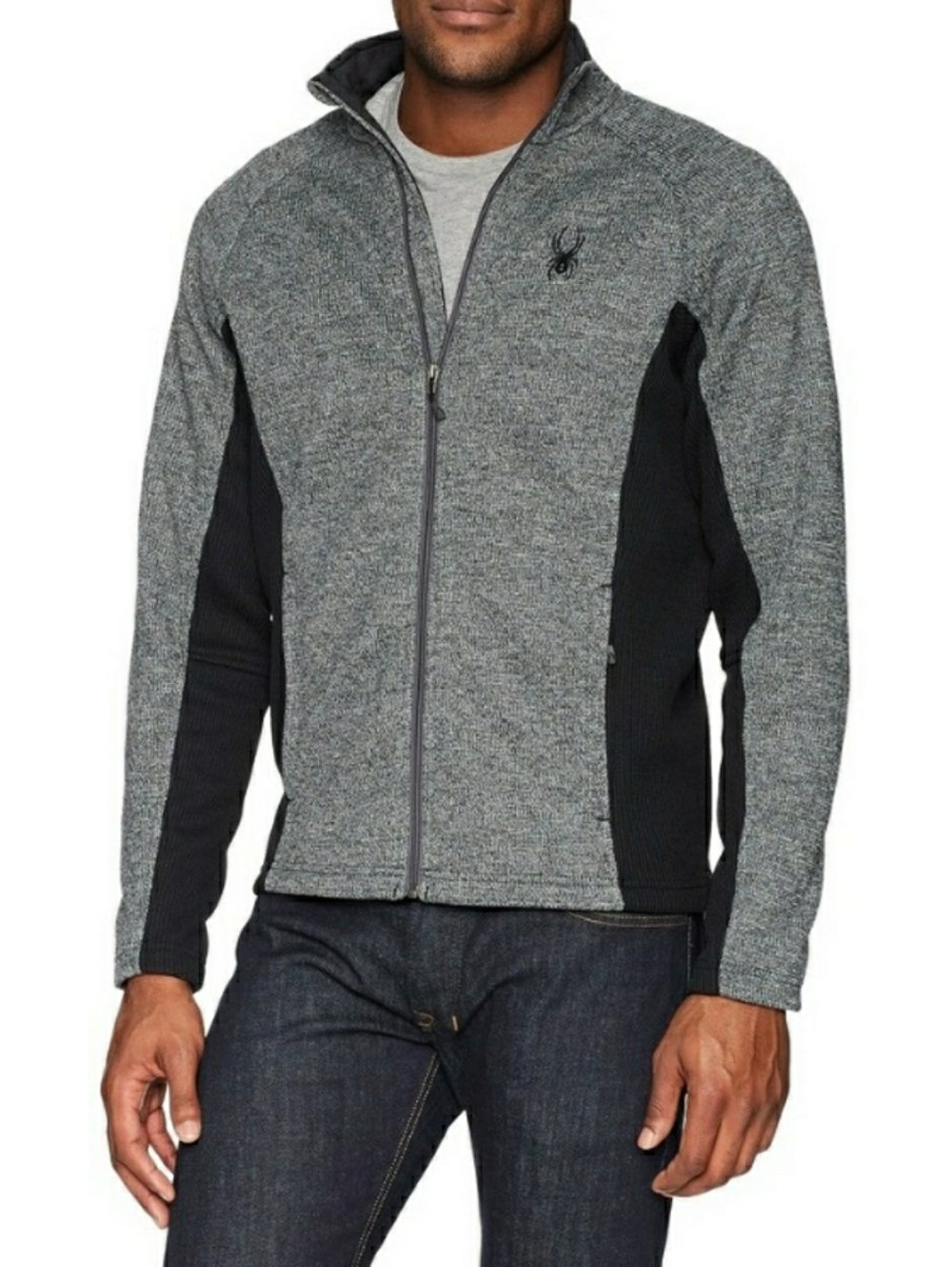 Spyder Constant Charcoal Gray Heathered Full Zip Jacket